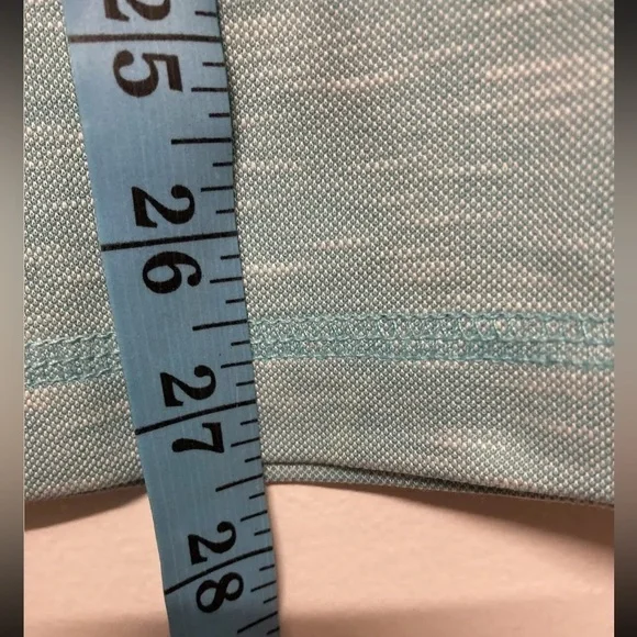 Flag & Anthem Polo Shirt Golf Aqua Teal Medium Short Sleeves Casual Stretch NWT - Picture 8 of 9